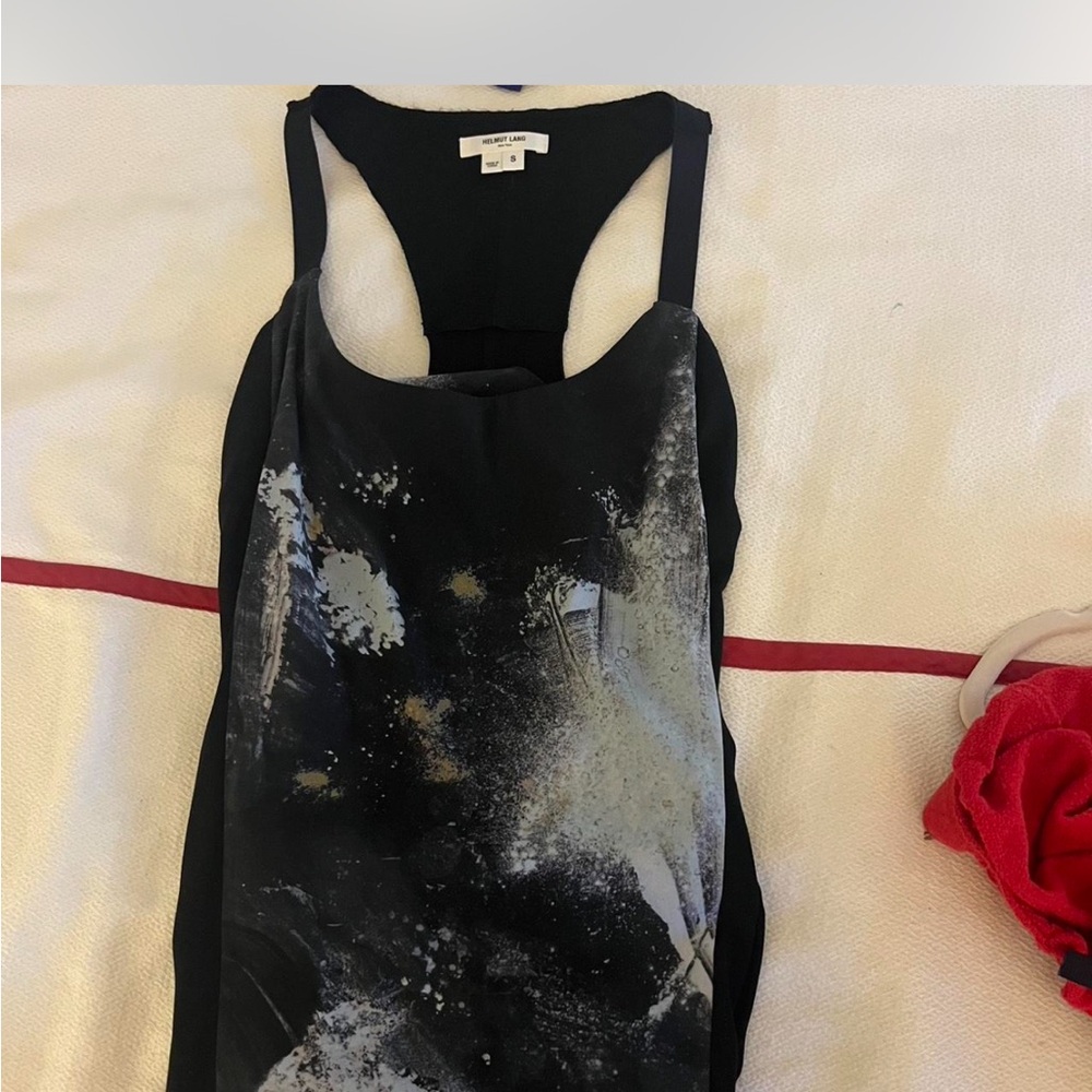 HELMUT LANG Stylish Black and Gray Women's Top